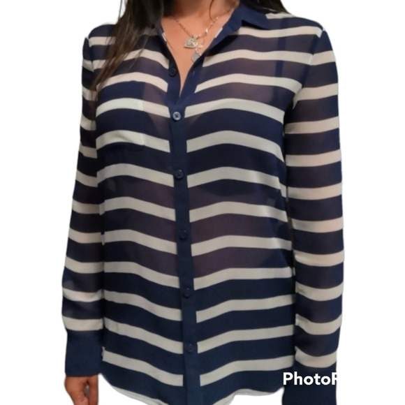 Aritzia sunday best stripped blue/White size S - Picture 1 of 14
